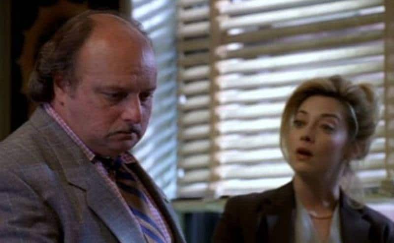 A still of Dennis Franz and Sharon Lawrence in a scene from the series.