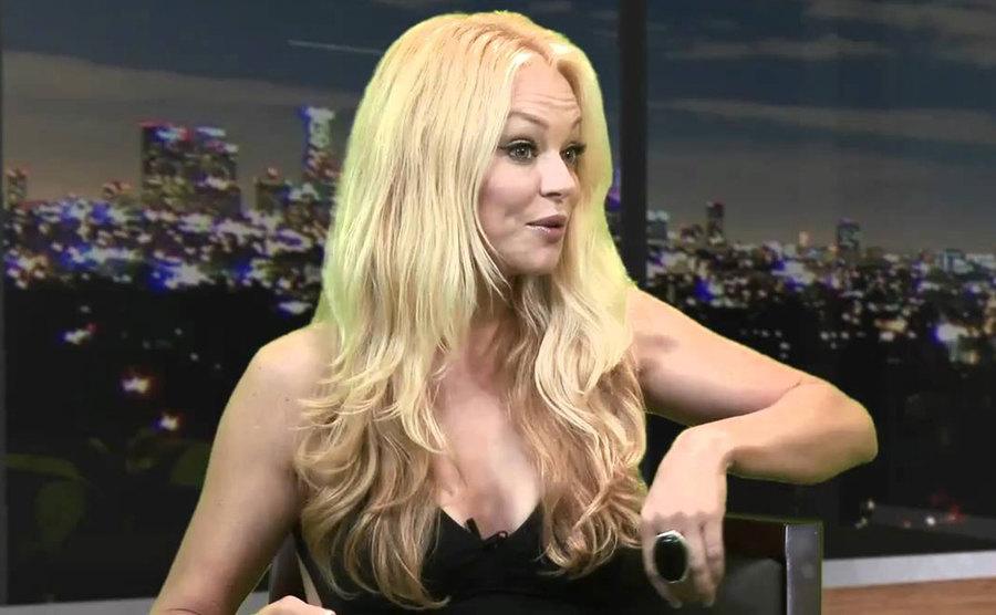 Charlotte Ross speaks during an interview.