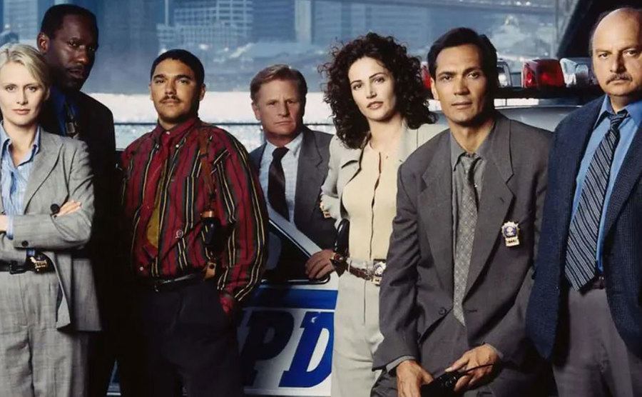 A promotional portrait from the cast of NYPD Blue.