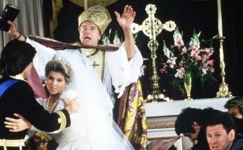 A television still of the terrorists arriving at a wedding.