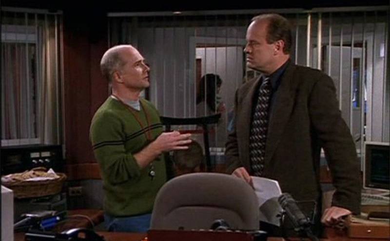 Butler and Grammer in a still from Frasier.