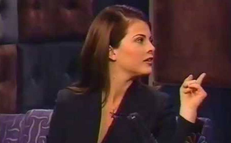 A video still of Yasmine during an interview.
