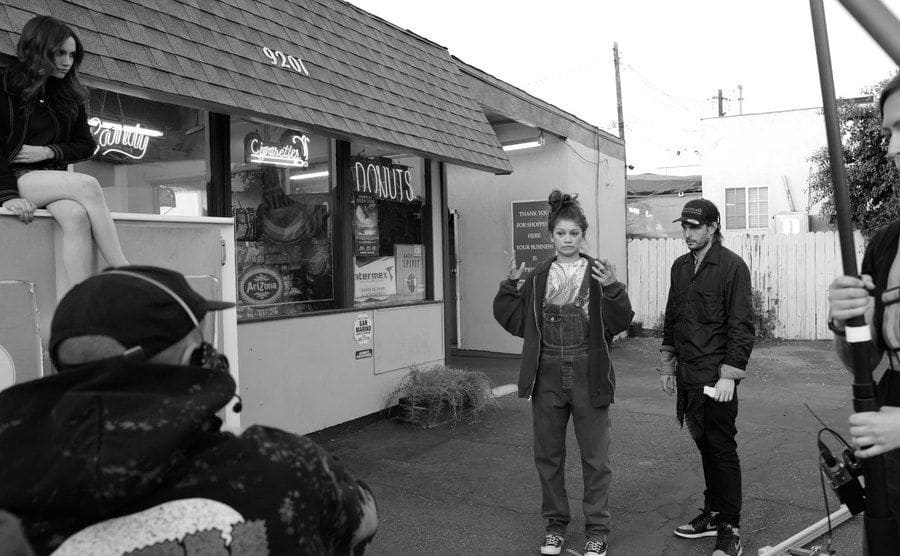 Behind the scenes on the set of Malcom and Marie.