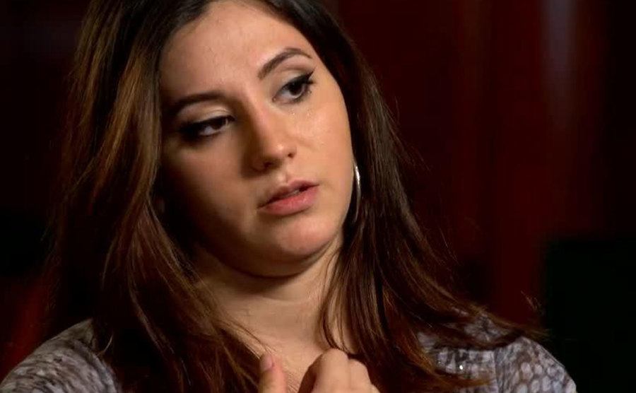 Abby speaks during an interview.