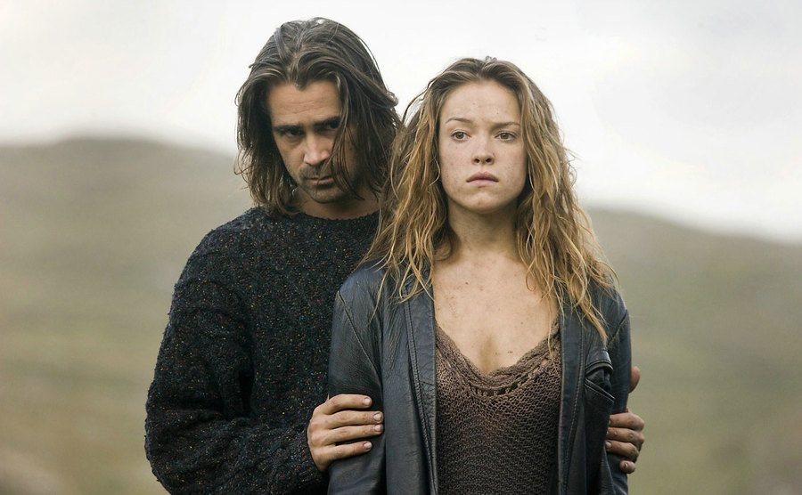 A still of Farrell and Alicja Bachleda in a scene from the film.