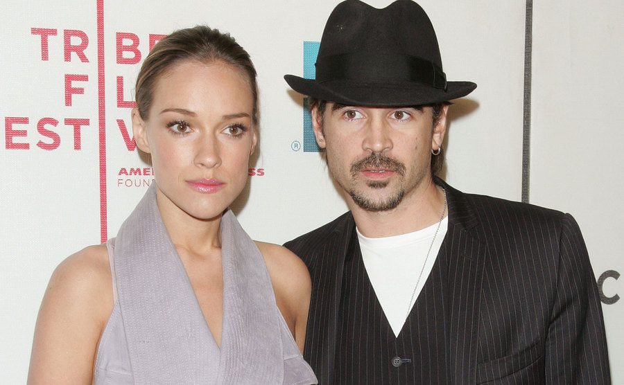 A photo of Bachleda and Farrell attending an event.