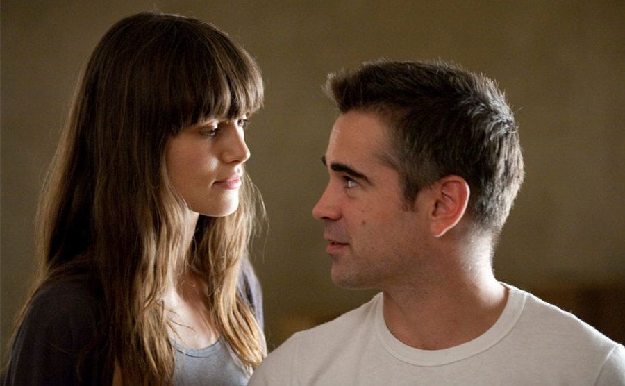 A still of Keira Knightley and Farrell in London Boulevard.