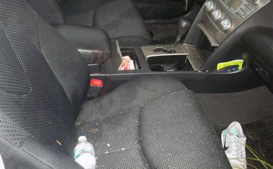 An interior shot of Todd’s car.