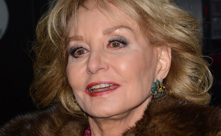 Barbara Walters addresses the press.