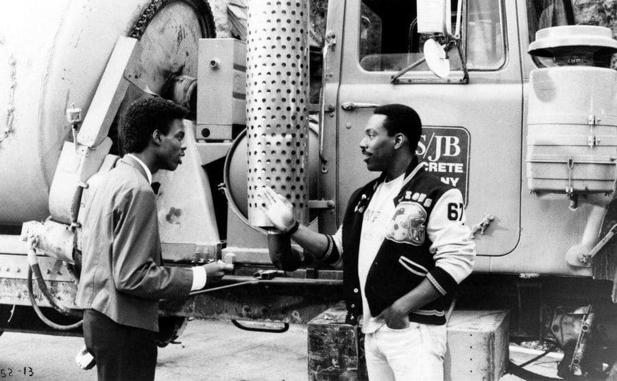 Chris Rock and Eddie Murphy in a still from Beverly Hills Cop 2. 