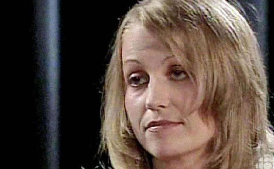 A still of Karla Homolka during an interview.