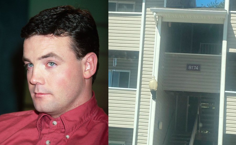 A portrait of John / An exterior shot of John and Lorena’s apartment.