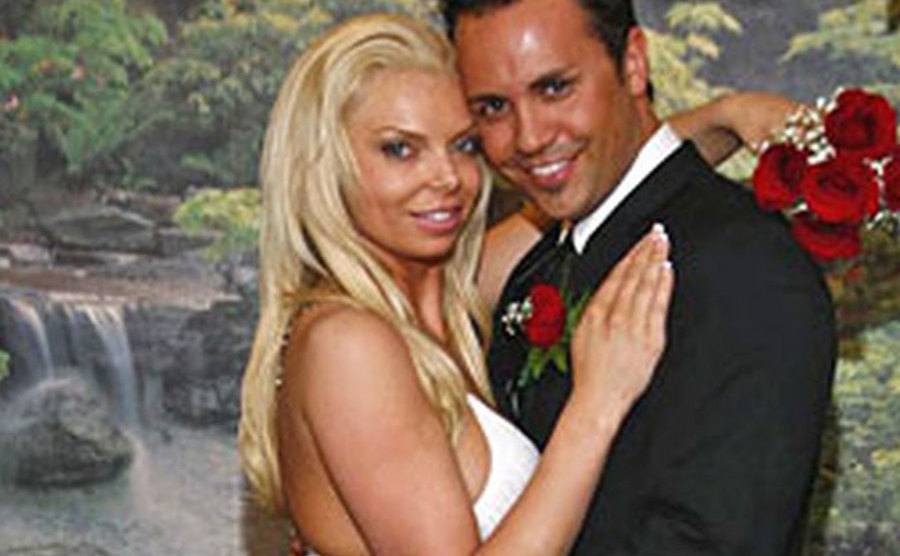 A wedding portrait of Jenkins and Fiore.