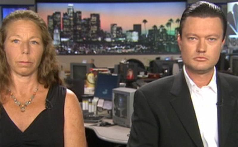 Fiore’s mother speaks during the news broadcast.