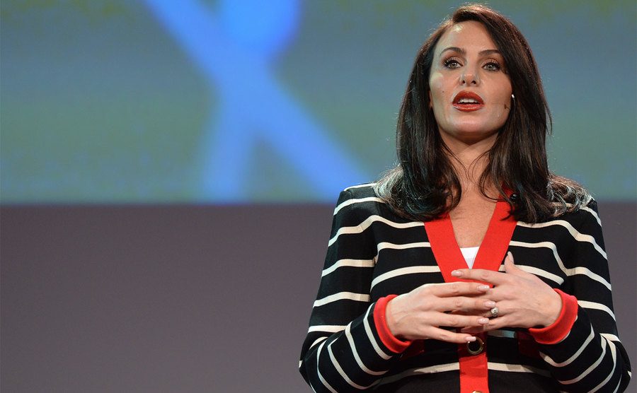 Molly Bloom speaks at a conference.