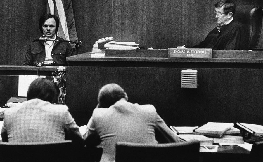 A photo of Bittaker on the stand.