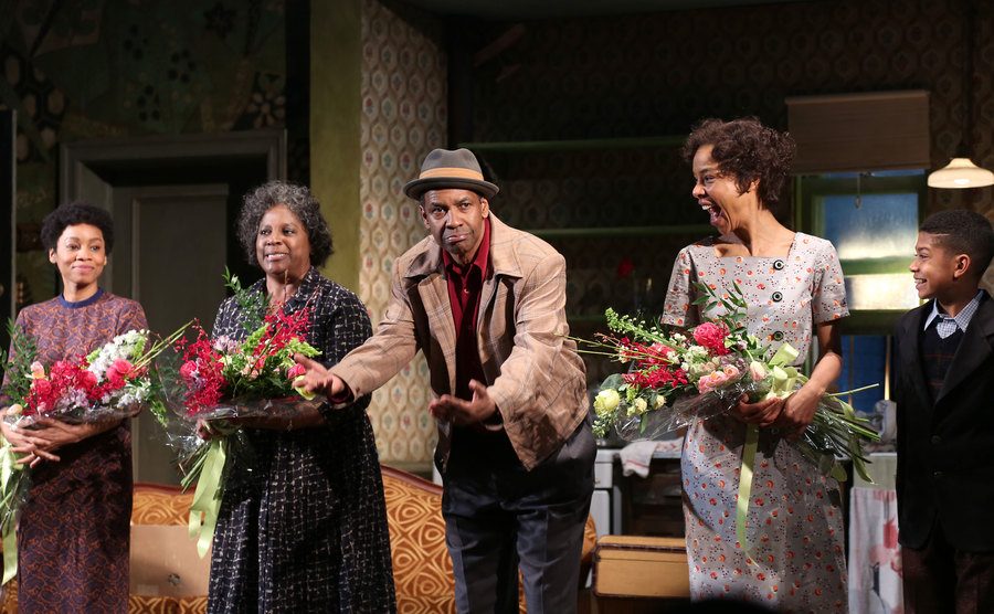 The cast greets the audience.