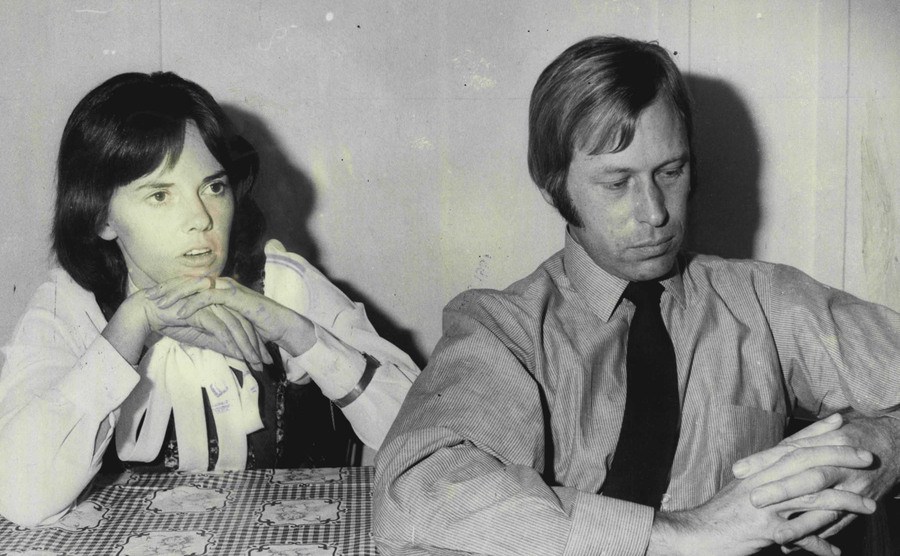 An image of Lindy and Michael sitting at home.