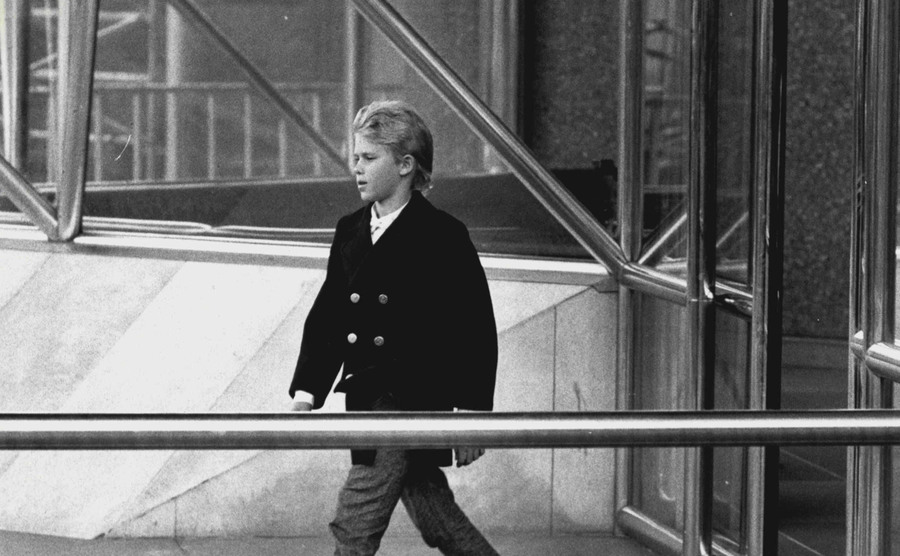 A photo of Aidan leaving the courthouse.
