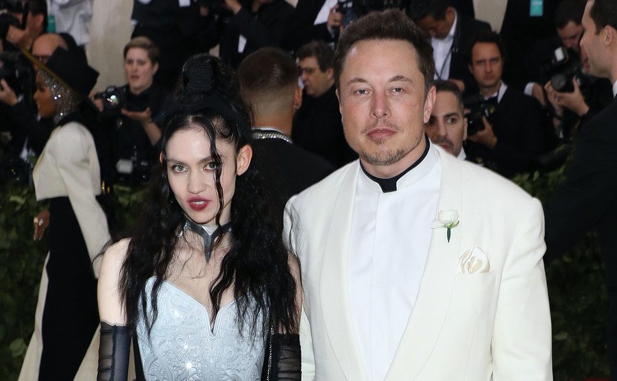 Grimes and Musk attend an event.