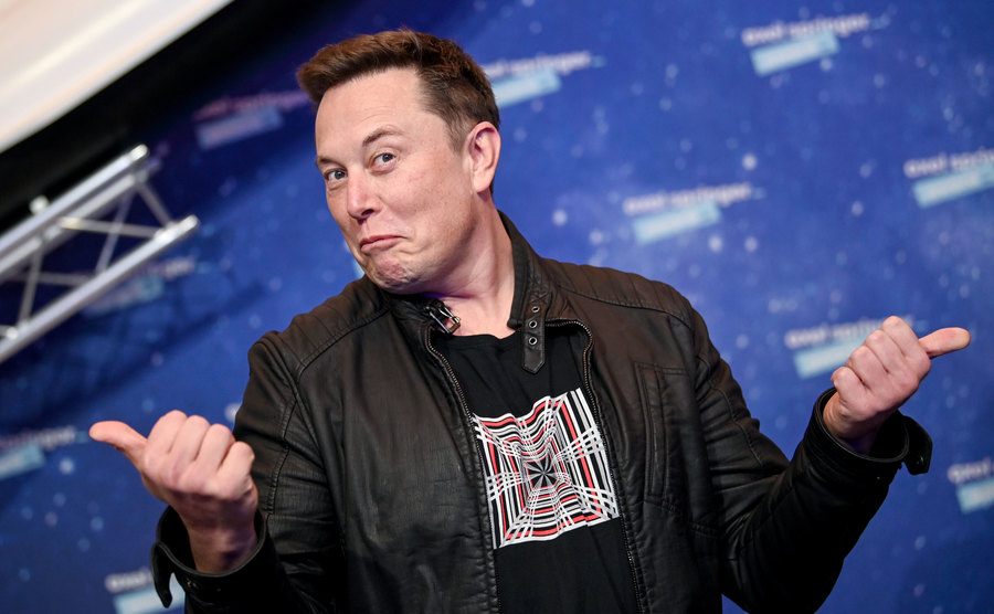 A portrait of Elon Musk.