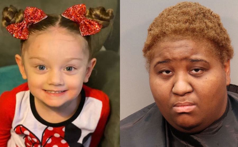 A picture of the chef’s daughter / A mugshot of Ariel Robinson.