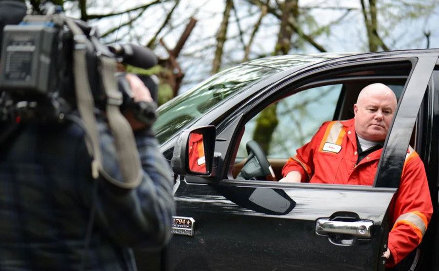 A cameraman follows Jamie in an episode from the show.