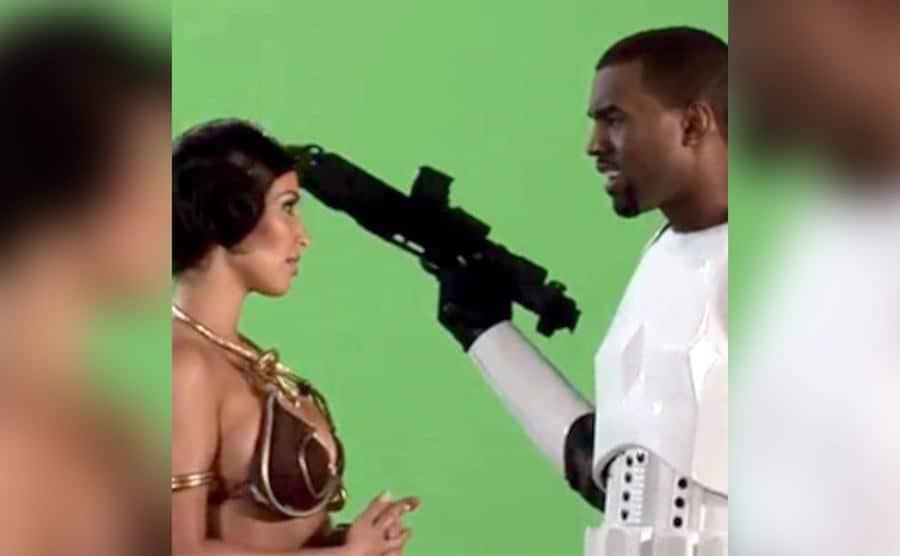 Kim and Kanye take part in a Star Wars spoof.