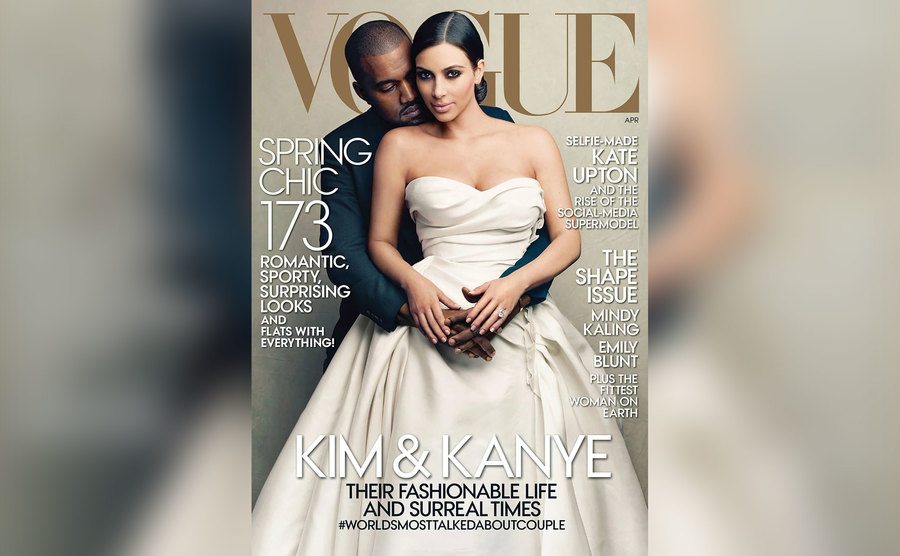 Kim and Kanye on the cover of Vogue.