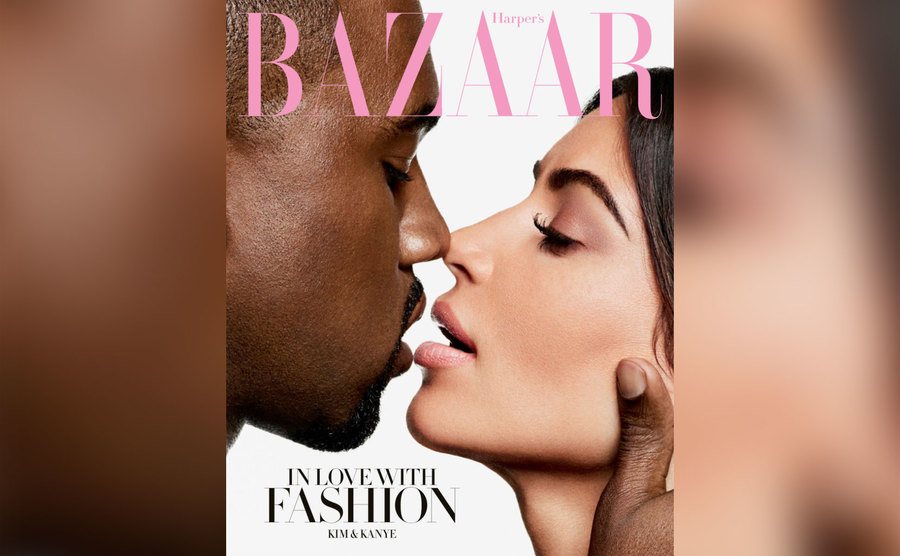 Kanye and Kim on the cover of Harper’s Bazaar.