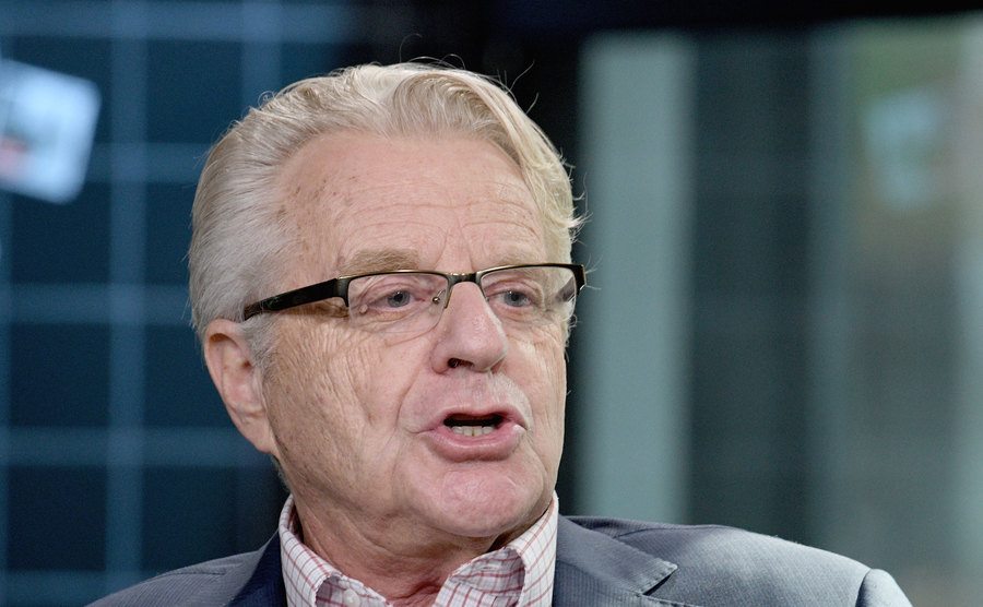 A still of Jerry Springer during an interview.