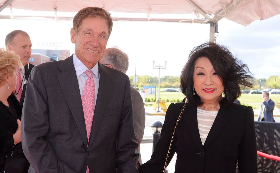 A photo of Maury Povich and his wife.