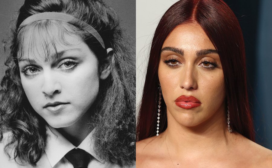 A dated portrait of Madonna / A photo of Lourdes Leon.