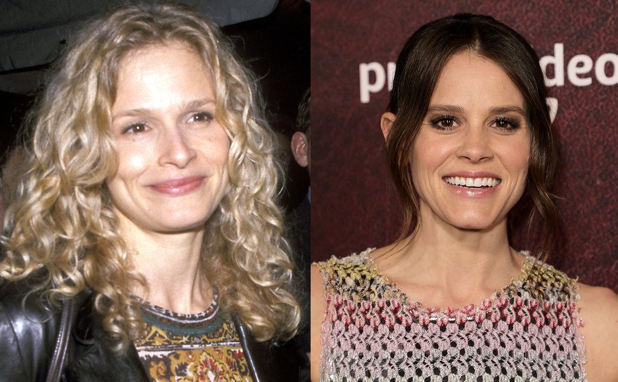A dated picture of Kyra Sedgwick / A photo of Sosie Bacon.