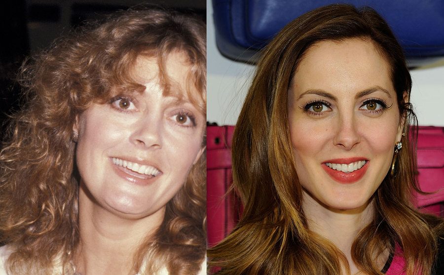 A photo of Susan Sarandon at the time / A portrait of Eva Amurri.