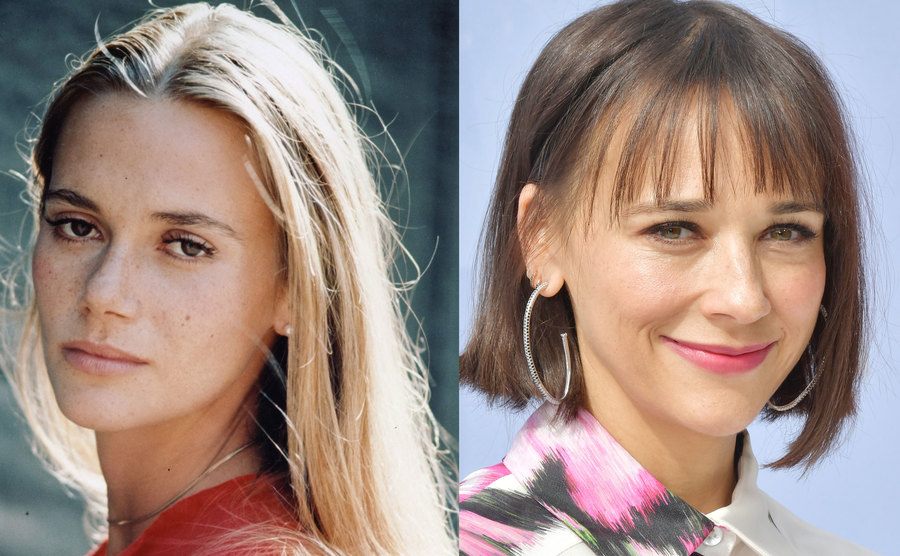 A dated portrait of Peggy Lipton / A photo of Rashida Jones.