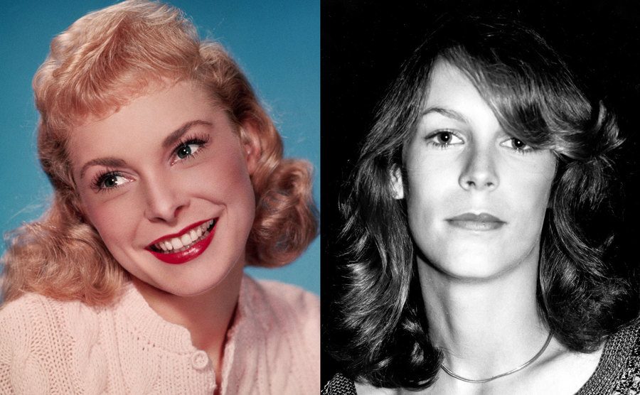A portrait of Janet Leigh / A photo of Jamie Lee Curtis.