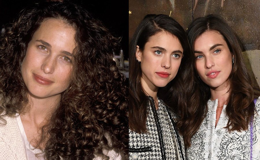 A portrait of Andie MacDowell / A photo of Rainey and Margaret Qualley.