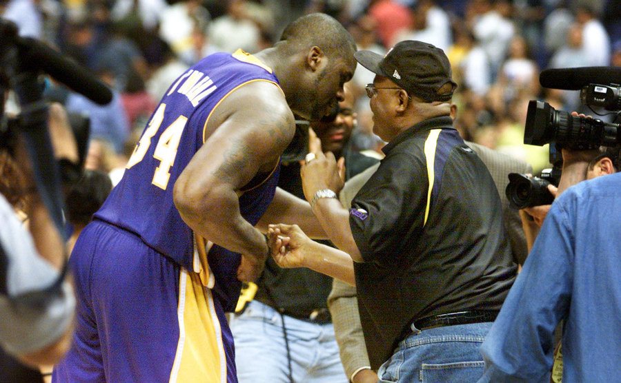 A photo of O’Neal and Phillip Harrison after a game.