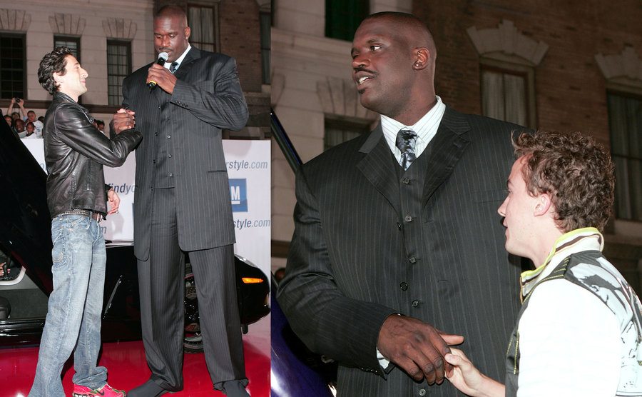 A photo of Adrien Brody and O’Neal / A picture of Frankie Muniz and O’Neal.