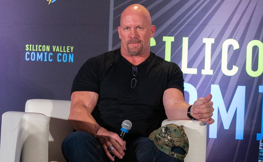 A photo of Steve during an interview.
