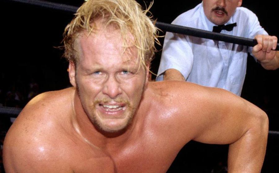 A photo of Steve in the wrestling ring.