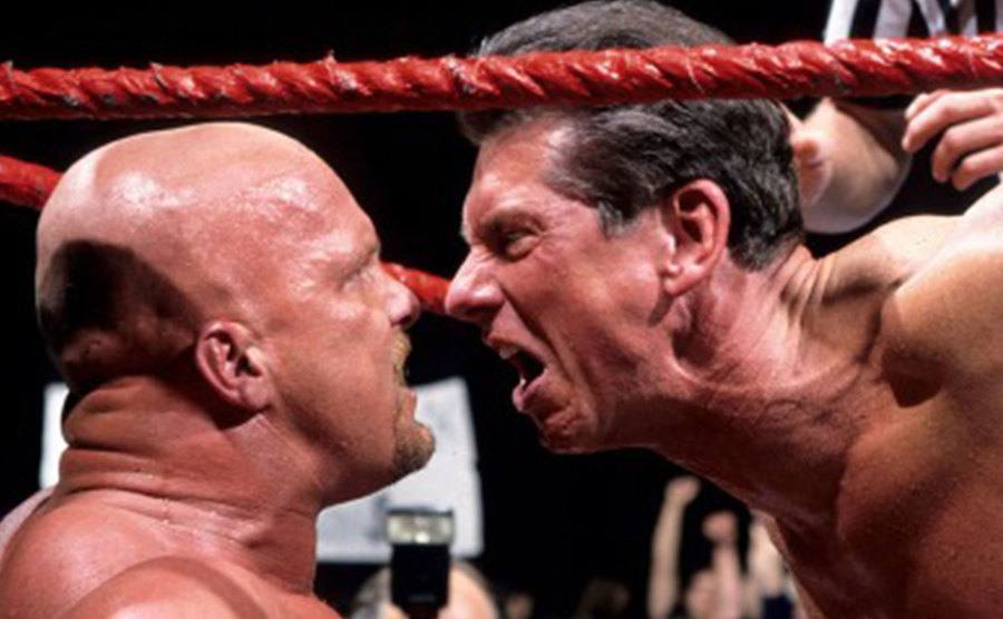 A photo of Steve and McMahon at the ring.