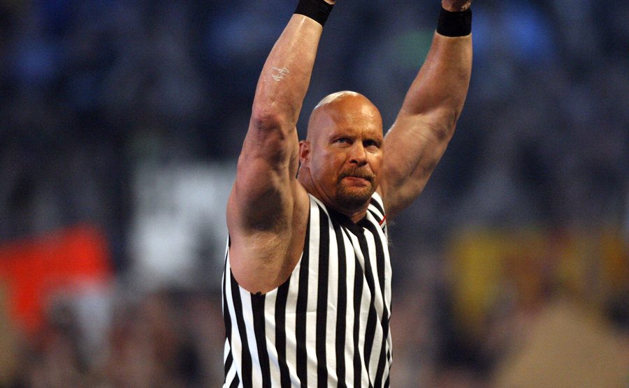 A photo of Steve at the ring.