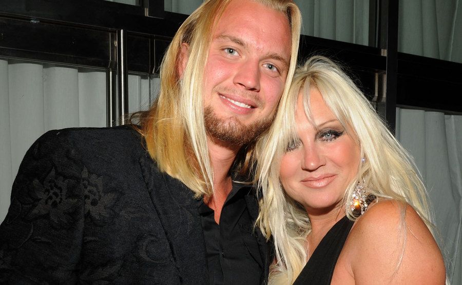 A photo of Linda with Charlie Hill.