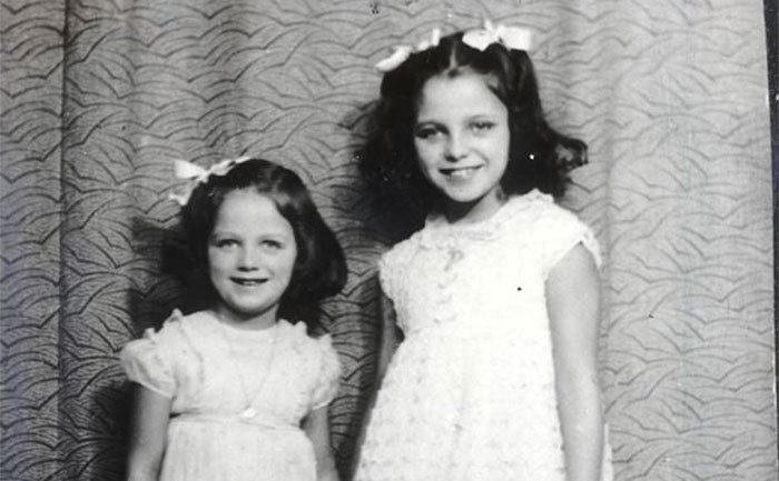 A portrait of Joan Collins and her sister Jackie.