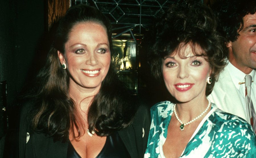 Jackie Collins and Joan Collins during Jackie Collins'