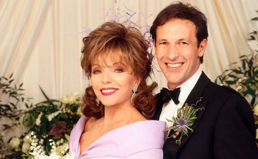 Joan Collins and Percy Gibson on their wedding day.