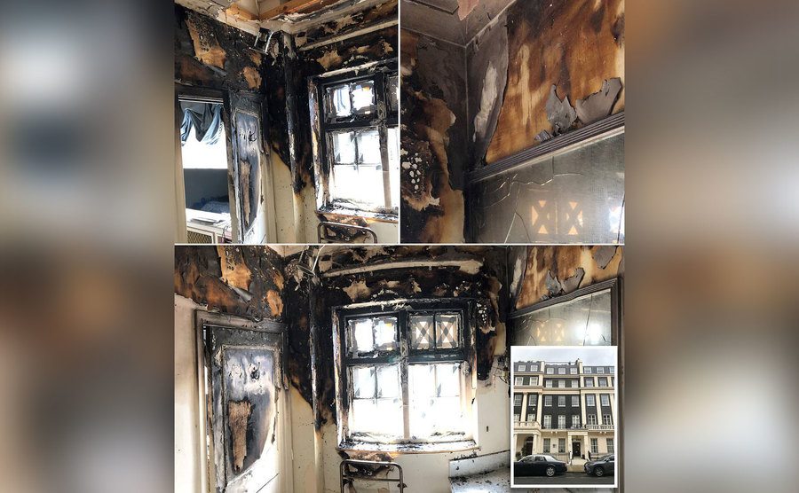 The damage left from the fire.