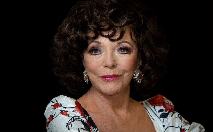A portrait of Joan Collins.